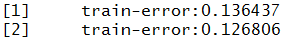 XGBoost training log output