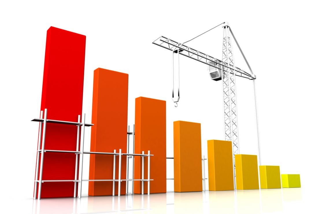 Bars under construction with a crane, representing feature construction