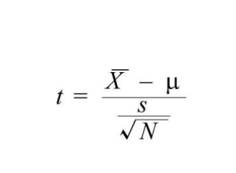 The t-test statistic formula