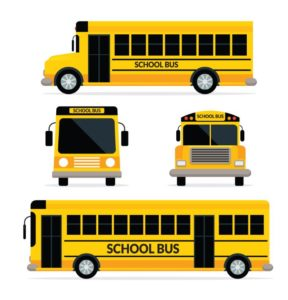 Illustration of two school buses, Bus-A and Bus-B